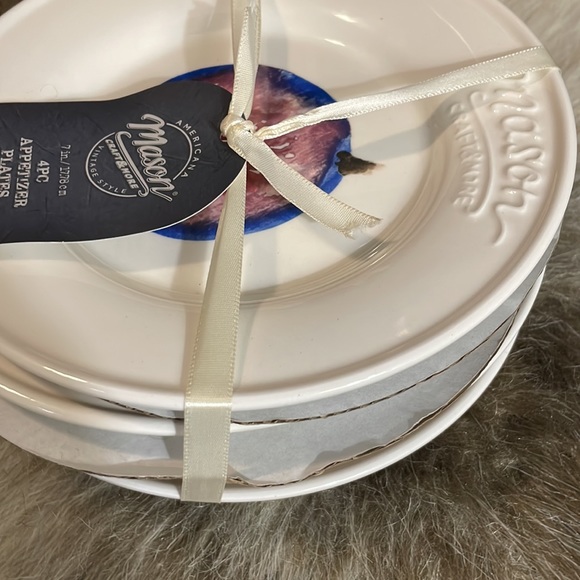 NWT Mason Crafts & More Produce Fruit 7” Appetizer Plates - Set of 4 - Picture 8 of 9